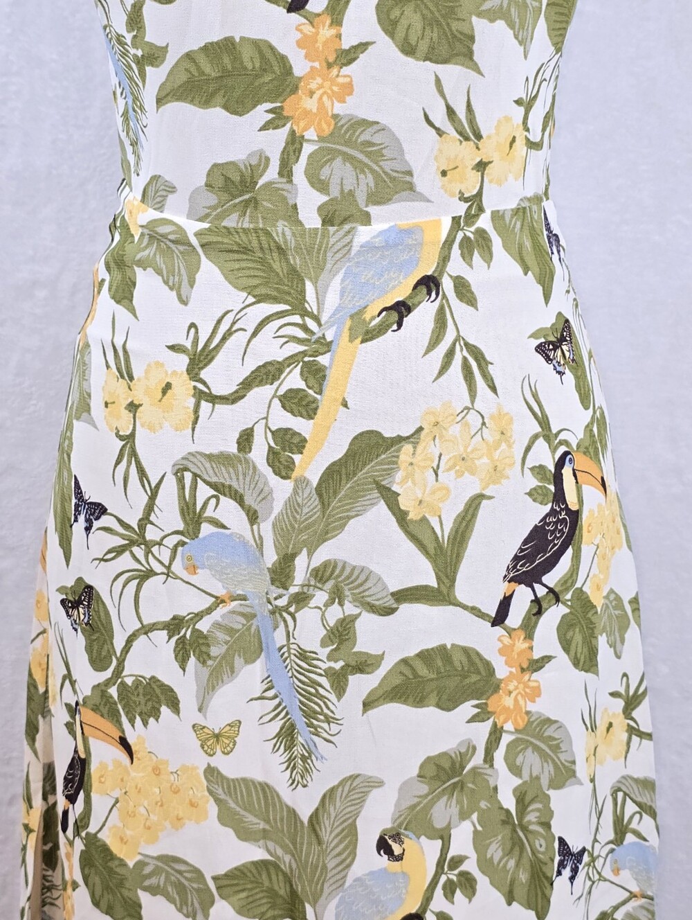 Reformation Cassandra Midi Dress In Tropics Print Sz.0 Slit Adjustable Straps - Picture 4 of 16